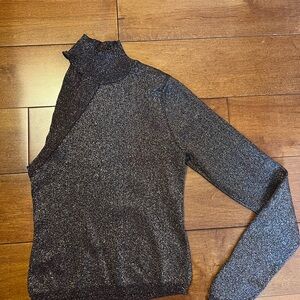 NWOT REVOLVE h:ours Brown Gold Glitter party Crop top XS